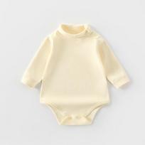 Soft Velvet Unisex Baby Onesie for Autumn/Winter - 280g A-Class Newborn Triangle Bodysuit 73 cm geltona