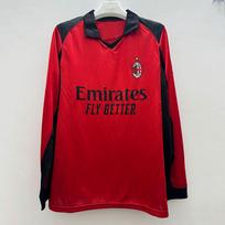 26-27 Fan Version Long Sleeve 4-Guest Football Jersey S raudona