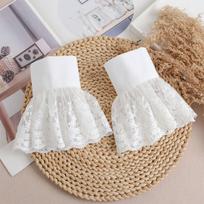 Elegant Lace False Cuffs Pleated Flare Bridal Accessories Detachable Fake Sleeves  Bridal Wear Style C