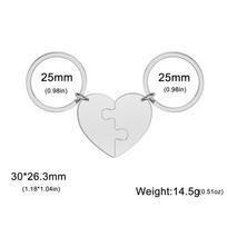 Custom Name Heart Puzzle Keychain 2-5Pcs Stainless Steel Jewelry Heart Keyrings Set Personalized Family Reunion Christmas Gifts NO Engraved