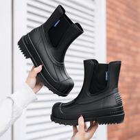 New Women's Short Mid-tube Waterproof Rain Boots Non-slip Fashion Outdoor Women Wear Rainy Day Working Water Shoes Rubber Shoes 36
