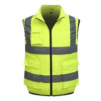 Atspindinti liemenė Saugos liemenė su kišene Unisex Didelio matomumo liemenė Saugos darbo drabužiai vyrams moterims Eismo darbai XXXL fluorescencinė žalia spalva