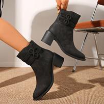 2025 Spring and Autumn New Women's Mid Heel Zipper Ankle Boots Fashionable Beautiful Comfortable Women's Fashion Boots 36