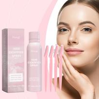 HOYGI Facial Hair Removal Spray Gentle Formula Clean Face Skin Daily Portable Sensitive Skin 80ml 100ml and Eyebrow razor
