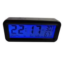 Newest Car Clock Solar Power Temperature Humidity Gauge Backlight Dashboard Clock Direct Replacement Car Accessories China Mainland