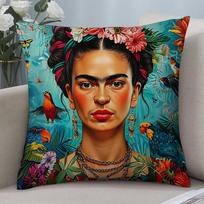 F-Frida K-Kahlo Meno Pagalvės Užvalkalas Trumpas Pliušas Dvipusis Spaudinys Kvadratiniai Mesti Pagalvei Užvalkalai Sofos Namų Pagalvės Dekoracija Peach skin 18*18(CM)-1Pcs