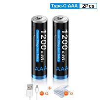 1,5 V AAA ličio jonų įkraunama baterija AAA 3A USB įkrovimo ličio baterijos su USB kabeliu nuotolinio valdymo pelės žaislams 2 juoda