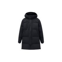 Anta Life Series Solid Color Mid-Length Zipper Hooded Waterproof Warm Down Jacket Men Outerwear Black 952248906-3 XXXL