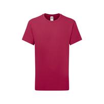 Fruit of the Loom Childrens/Kids Iconic 195 T-Shirt 14-15 rubino raudonumo spalva