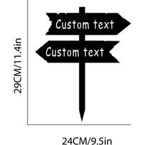 Custom Metal Directional Sign, Address Stake, Personalized Pointer Arrow for Garden Yard