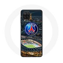 Coque - maniacase - Samsung Galaxy A12 - Noir - Souple - PSG Logo Tour Eiffel juoda