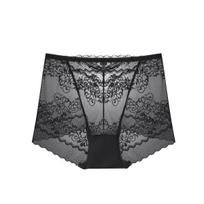 Large Size Lace Underwear for Women High Waisted Breathable Lightweight Sexy Brief Pure Cotton Seamless Crotch Soft Women's Triangle Panties XL white