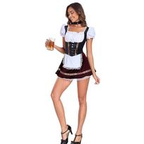 Women's Embroidered German Oktoberfest Costume for Performances XXL raudona