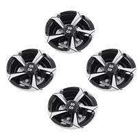 4PCS 8in Golf Cart Wheel Hub Cap Impact Resistance Universal Fit Silver Black Lightweight Replacement for E‑Z‑GO