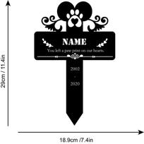 Individualizuotas šuns memorialinis sodo kuoliukas Metalinis kapo ženklas Lauko augintinio laidojimo ženklas