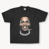 Ronaldinho Grafinis marškinėlis – Futbolo Autografuotas Streetwear Marškinėlis – Aukščiausios Kokybės Medvilninis Unisex Marškinėlis 4XL
