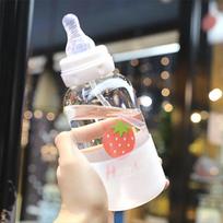 Maitinimas gulint išgerti juokingo kūrybingo pieno stiklinio buteliuko mielo animacinio filmo vandens suaugusiesiems dovana 300ml