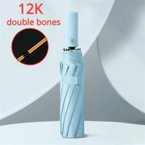 12 Bone Black Glue visiškai automatinis skėtis su storu ir patvariu kiliu, tris kartus sulankstomas skėtis UV atsparus sulankstomas skėtis metal-fiber composite&12K