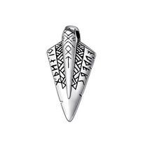 Viking Vintage Spear Head Necklace Stainless Steel Norse Rune Pendants For Men Women Unique Amulet Jewelry Gifts gray