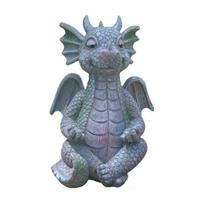 2025 Mielas Sodo Drakonas Medituojanti Statula Kiemo Drakono Skulptūra Dervos Dinozauro Formos Statula Lauko Kiemo Sodo Dekoracija gray