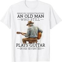 Mens 70th Birthday Acoustic Guitar Player Vintage Seventies T-Shirt S