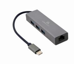 Gembird A-CMU3-LAN-01 laptop dock/port replicator, USB 3.2 Gen 1 (3.1 Gen 1), Type-C, Grey