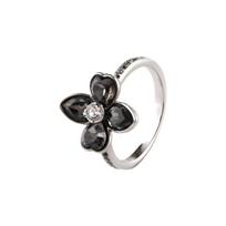 Swarovski Black Vintage Floral Pattern Ring Women jewelry 5071984+5095318+5095319 55