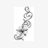 Tamsios gėlės tatuiruočių lipdukai, aukštos kokybės, merginų rankų, kojų tatuiruočių lipdukai 9*15 black