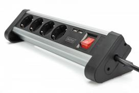 Digitus 4-way socket, 2x USB, aluminum switch 1.5m fixed