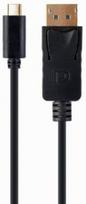 Gembird USB Type-C to DisplayPort Male Cable, 4K@60Hz, 2m, Black