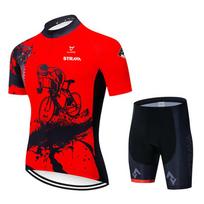 Summer Short Sleeve Cycling Suit Strap Set Mountain Bike Suit Breathable Quick Dry Cycling Sportswear XS