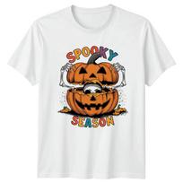 Spooky Season Halloween Pumpkin Skull Skeleton Unisexs Unisexs Graphic Tee S