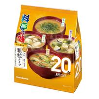 Marukome Granulated Restaurant-Style Freeze-Dried Miso Soup 20 Servings (Aosa Long Green Onion Vegetables Fried Eggplant - 4 Varieties) Instant