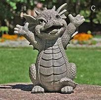 1 Pcs Garden Statue Dragon Meditation Statue Resin Ornament Dinosaur Shape Sculpture Outdoor Yard Decoration Home Decor