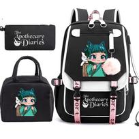 The Apothecary Diaries Maomao Anime Schoolbag School Backpack Teens Girl Casual Daypack Student Back To School Bookbag 3pcs/set