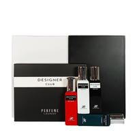 PERFUME LOUNGE Designer Club kvepalų dovanų rinkinys vyrams, 4x20 ml aukščiausios kokybės ilgai išliekantys skysti kvepalai,