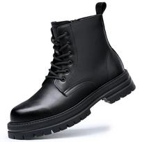 Vyriški madingi blizgūs aukštakulniai batai Nauji motociklininko ir ankle boots Batai nepralaidūs vandeniui Vyriški odiniai batai Vyriški laisvalaikio batai Ruduo 43 juoda