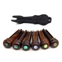 6Pcs Acoustic Guitar Bridge Pins Pegs, Guitar String Pins Guitar Bridge Pins Set 1 black