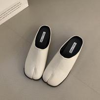Bailamos Women Split Toe Fur Slippers Tabi Ninja Slip On Flats Round Toe Shallow Lazy Boat Slingback Mules Shoes Soft Warm Loafe 35