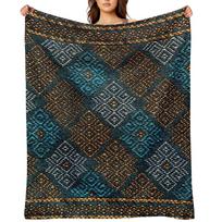 Thai Silk - Blue Gold Thai silkworms Throw Blanket Moving Furrys Summer decorative Blankets 30x40in