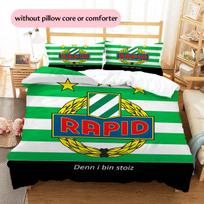 Rapid Wien Modelio Patalynės Antklodės Komplektas Namų Dekoras Dovana (1 * antklodės užvalkalas + 2 * pagalvės užvalkalai be šerdies) 135x200cm green