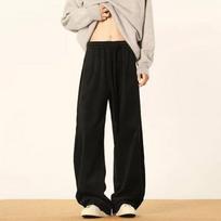 Retro Coffee Corduroy Pants Men's Winter Drape Wide-leg Pants Loose Casual Straight M juoda