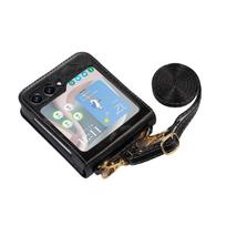 Applicable to Samsung Z Flip7 Mandala pattern embossed mobile phone case Flip5 folding flip leather case Crossbody protective case Samsung z flip6/z flip7 fe juoda