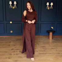 European and American casual loungewear, minimalist style lazy suit, vest, blouse and trousers three-piece set, women's spring and summer XS