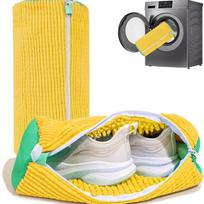 Batų plovimo mašinos maišelis Chenille skalbinių tinklinis maišelis Daugkartinis sportbačių valymo užtrauktuko maišelis 1pc shoe washing bag geltona