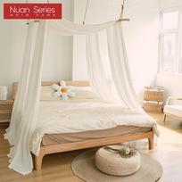 1 vnt. Baltas elegantiškas lovos užuolaida Minkštas, paprastas ir stilingas lovos tiulis nuo uodų Miegamojo patalynei Nuan serija W132cm x L350cm balta