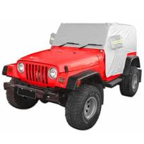 Silver Car Cab Covers for Jeep Wrangler JK JL TJ Hardtop 2/4 Doors 2007-2024 Outdoor 190T Oxford Half Protector Cover