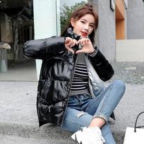 Women's Solid Color Jacket Autumn and Winter Parka Parka Thickened Warm Cotton Lined Jacket M žalia