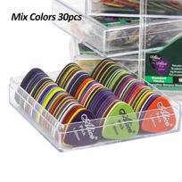30/40pcs Guitar Picks 1 Box Case Alice Acoustic Electric Bass Plectrum Mediator Musical Instrument Thickness Mix 0.58-1.5mm Glossy gray