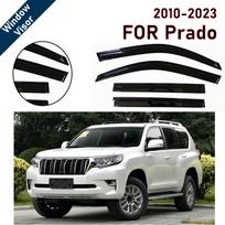 Langų deflektoriai Toyota Prado FJ150 2009-2023 | 4 vnt. Lietaus gaudyklė Vėjo deflektorius | Automobilio apsaugos nuo oro sąlygų aksesuaras juoda